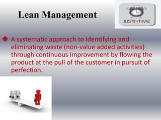 Just In Time and Lean Management | PPTX