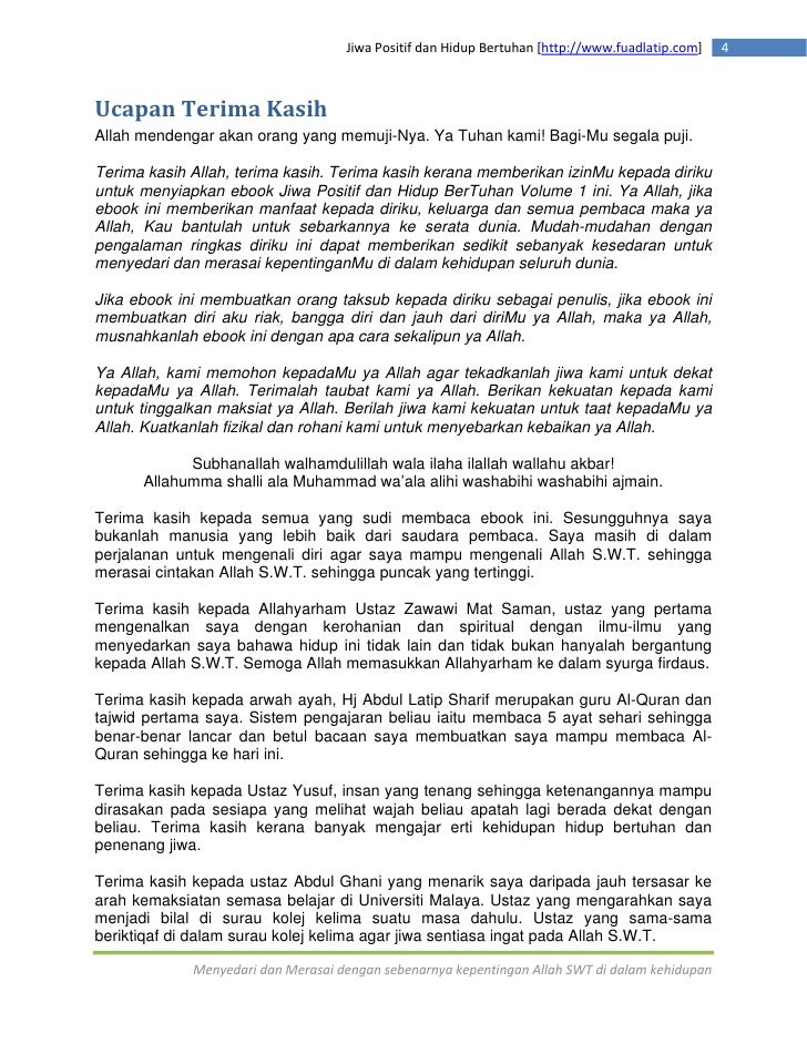 Jiwa Positif Dan Hidup Bertuhan Vol 1