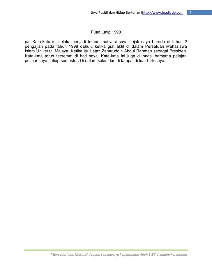 Jiwa Positif Dan Hidup Bertuhan Vol 1