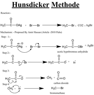 Hunsdicker Method Of Oxidation, Mechanism
