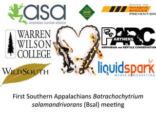 First	
  Southern	
  Appalachians	
  Batrachochytrium	
  
salamandrivorans	
  (Bsal)	
  mee6ng	
  
 