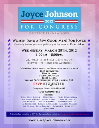 J johson chelsea fundraiser flyer