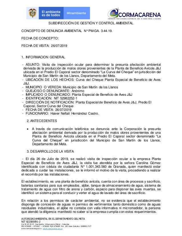 Queja Por Malos Olores En Avicolas