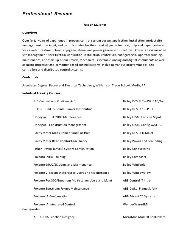 J Jones Professional Resume