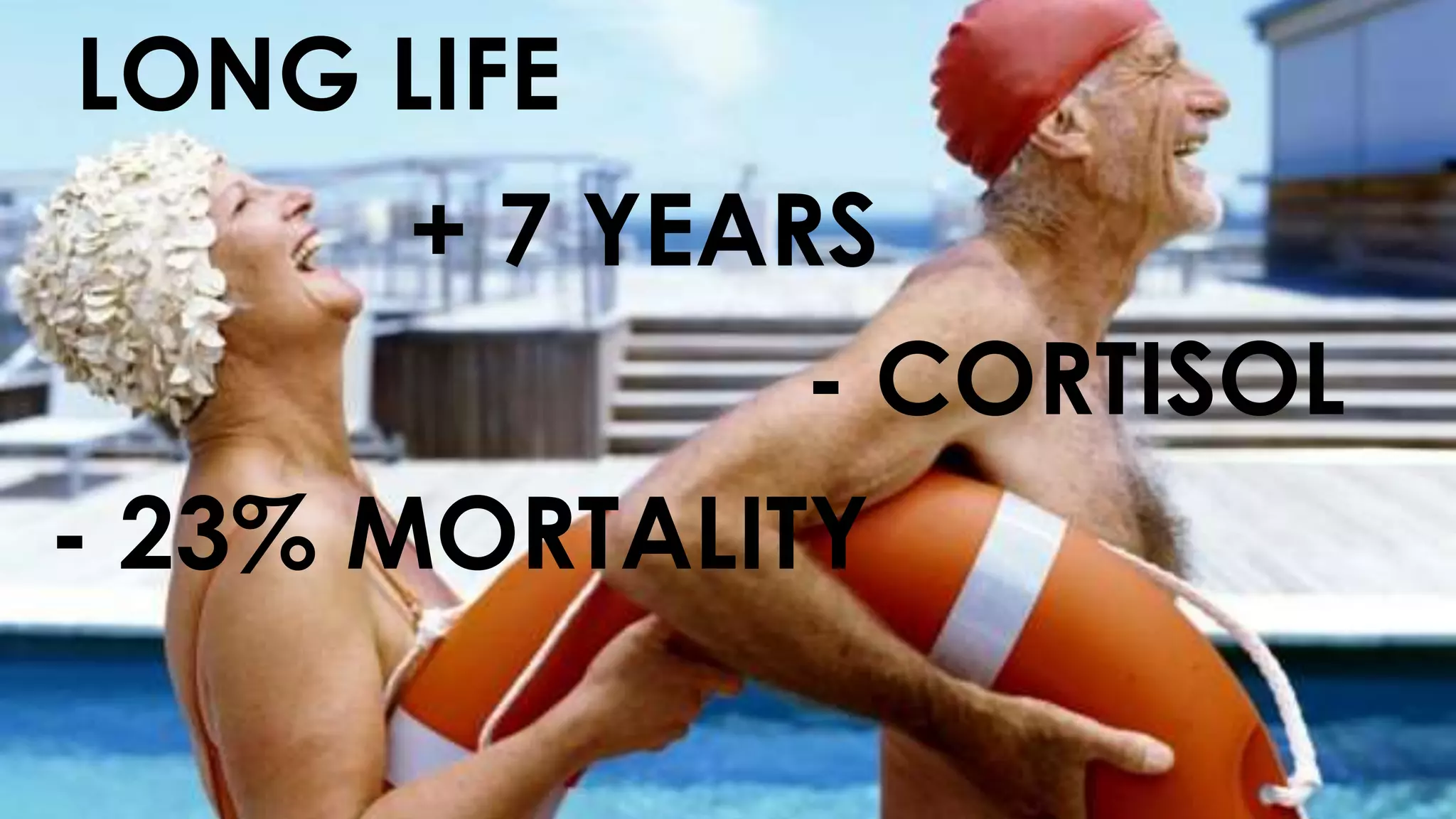 LONG LIFE
+ 7 YEARS
- CORTISOL
- 23% MORTALITY
 