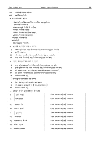 ¹Hkkx IIµ[k.M 3(i)º Hkkjr dk jkti=k % vlk/kj.k 155
VII. अ य कोई उ साही नाग रक
VIII. वयं कशोर/ कशोरी
• प रवार छोड़ने के कारण
I.माता-िपता/अिभभावक/सौतेल माता-िपता ारा दु वहार
II.रोजगार क तलाश म
III.समान आयु के कशोर से भािवत
IV.माता-िपता क अ मता
V.माता-िपता का आपरािधक वहार
VI.माता-िपता का अलग हो जाना
VII.माता-िपता क मृ यु
VIII.गरीबी
IX.अ य (कृपया प कर)
• बालक के साथ ए अपश द का व प
I. मौिखक दु वहार - माता-िपता/भाई-बहन/िनयो ा/अ य(कृपया प कर)
II. शारी रक ताड़न
III. यौन शोषण माता-िपता/भाई-बहन/िनयो ा/अ य(कृपया प कर)
IV. अ य - माता-िपता/भाई-बहन/िनयो ा/अ य(कृपया प कर)
• बालक के साथ ए दु वहार का व प.
I. खाना न देना - माता-िपता/भाई-बहन/िनयो ा/अ य(कृपया प कर)
II. ूरता पूवक मार-पीट - माता-िपता/भाई-बहन/िनयो ा/अ य(कृपया प कर)
III. चोट त हो जाना - माता-िपता/भाई-बहन/िनयो ा/अ य(कृपया प कर)
IV. बंदी बनाना - माता-िपता/भाई-बहन/िनयो ा/अ य(कृपया प कर)
V. अ य(कृपया प कर)
• बालक ारा सामना कया गया शोषण
I. िबना कसी भुगतान के अ यिधक काय कराना
II. लंबे समय तक काम करने पर भी नाम-मा क मज़दूरी
III. अ य(कृपया प कर)
• भत होने से पहले बालक क सेहत क ि थित
i) सन िवकार - पाया गया/ ात नह /नह पाया गया
ii) वण िवकार - पाया गया/ ात नह /नह पाया गया
iii) आंख का रोग - पाया गया/ ात नह /नह पाया गया
iv) दांत क बीमारी - पाया गया/ ात नह /नह पाया गया
v) दय रोग - पाया गया/ ात नह /नह पाया गया
vi) वचा रोग - पाया गया/ ात नह /नह पाया गया
vii) यौन सं मण बीमारी - पाया गया/ ात नह /नह पाया गया
viii) तंि का िवकृित - पाया गया/ ात नह /नह पाया गया
ix) मानिसक अपंगता - पाया गया/ ात नह /नह पाया गया
 