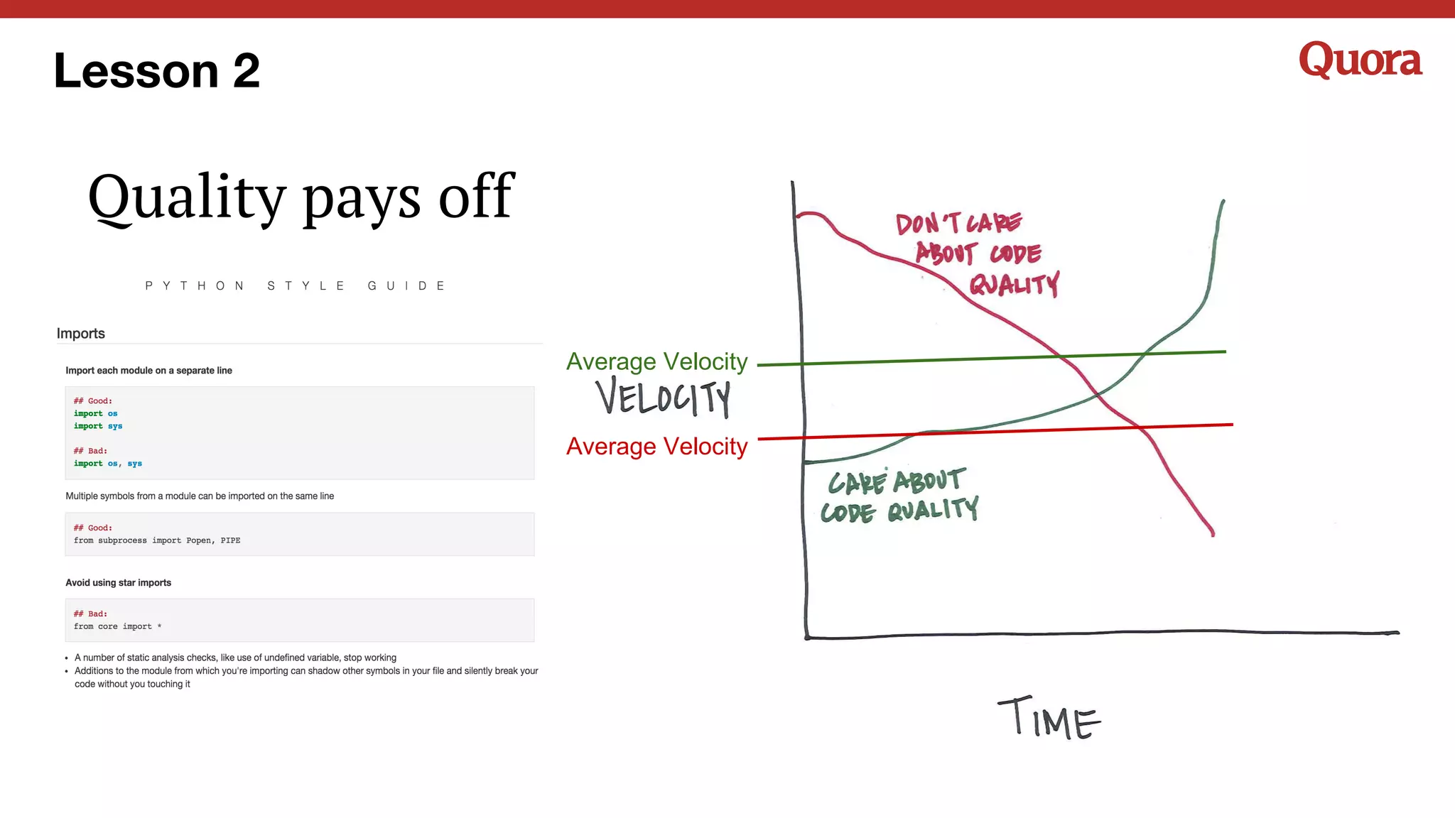 Lesson 2
Quality pays off
Average Velocity
Average Velocity
 