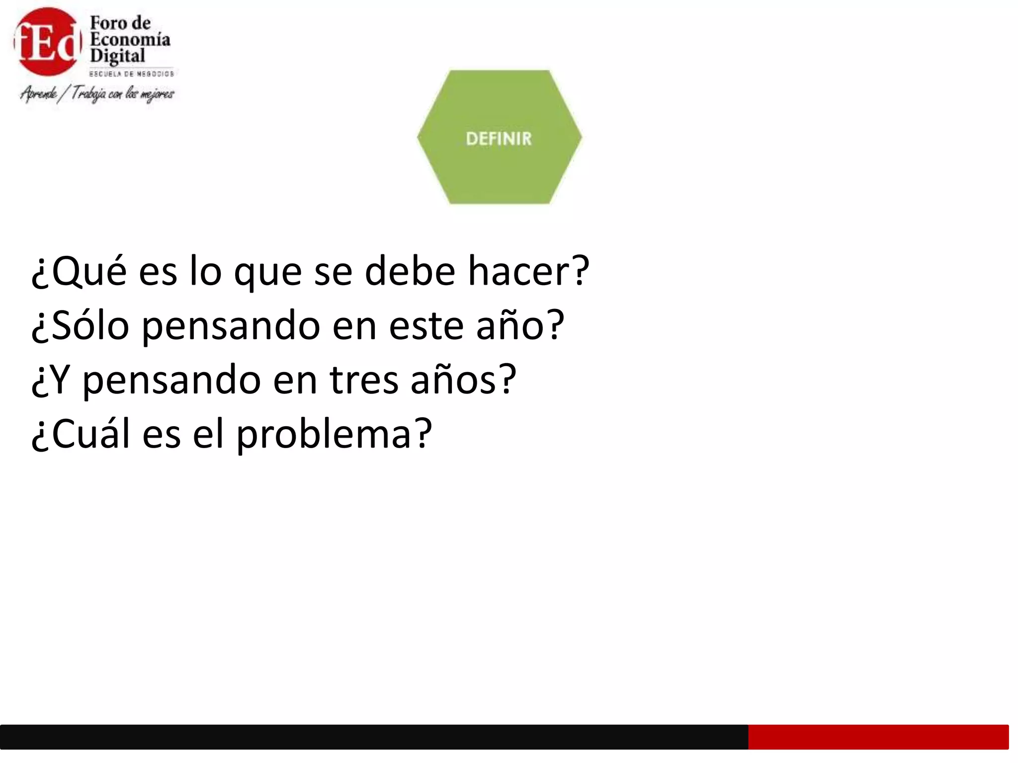 ¿Qué es lo que se debe hacer?
¿Sólo pensando en este año?
¿Y pensando en tres años?
¿Cuál es el problema?
 