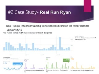 #2 Case Study- Real Run Ryan
Goal - Social Influencer wanting to increase his brand on the twitter channel
January 2015
 