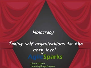 Taking self organizations to the
next level
Limor Halfon
limor@agilesparks.com
Holacracy
 