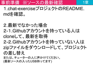 ブラウザ
http://localhost:8080/javajo
Hello World!
これから作るもの 1章
①リクエストを送信
③レスポンスを受信
②リクエストを受け取り
ごにょごにょ処理する
ここを
作るよ
 