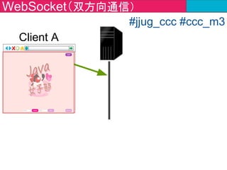 WebSocket（双方向通信）
Client A
#jjug_ccc #ccc_m3
こんにちは
ClientB
 