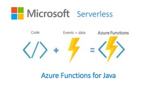 Azure Functions for Java
Serverless
 