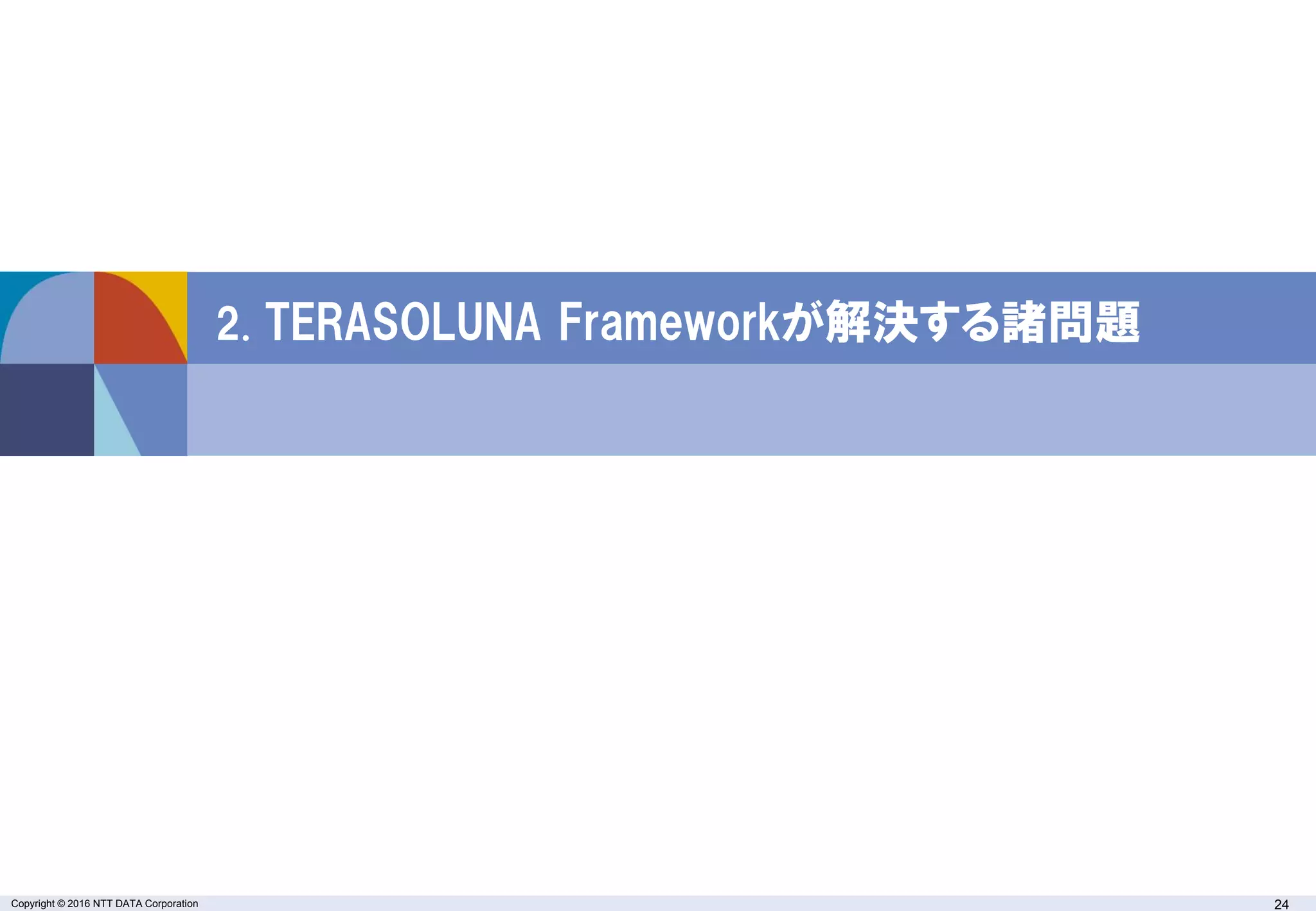 Copyright © 2016 NTT DATA Corporation 24
2. TERASOLUNA Frameworkが解決する諸問題
 