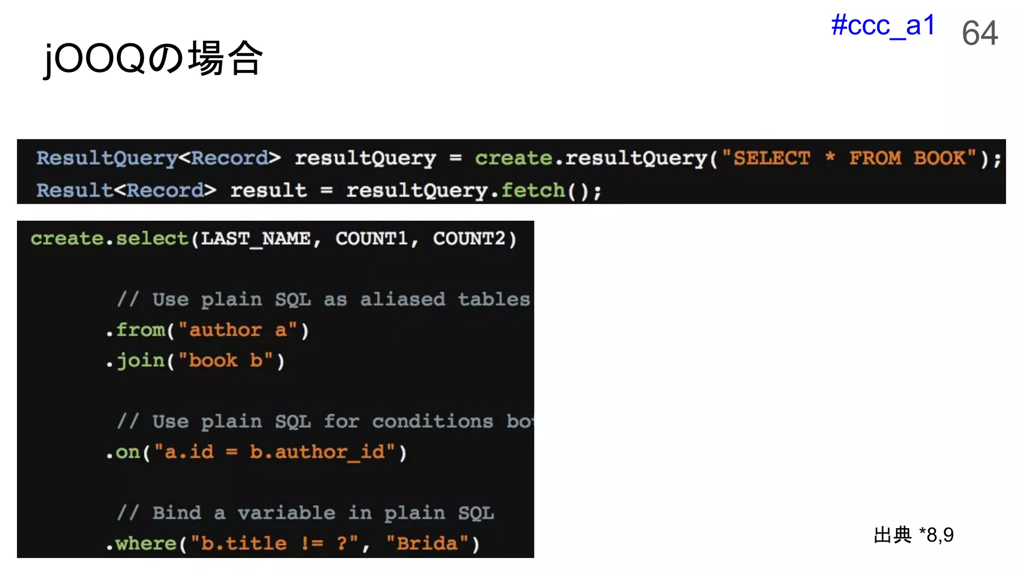 #ccc_a1
jOOQの場合
64
出典 *8,9
 