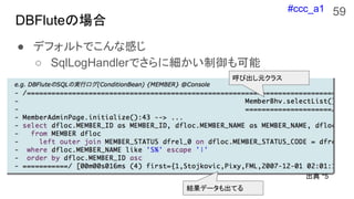#ccc_a1
DBFluteΈ
 ǥեȤǤʸФ
 SqlLogHandlerǤ˼
59
 *5
Yǩ`Ƥ
ӳԪ饹
 