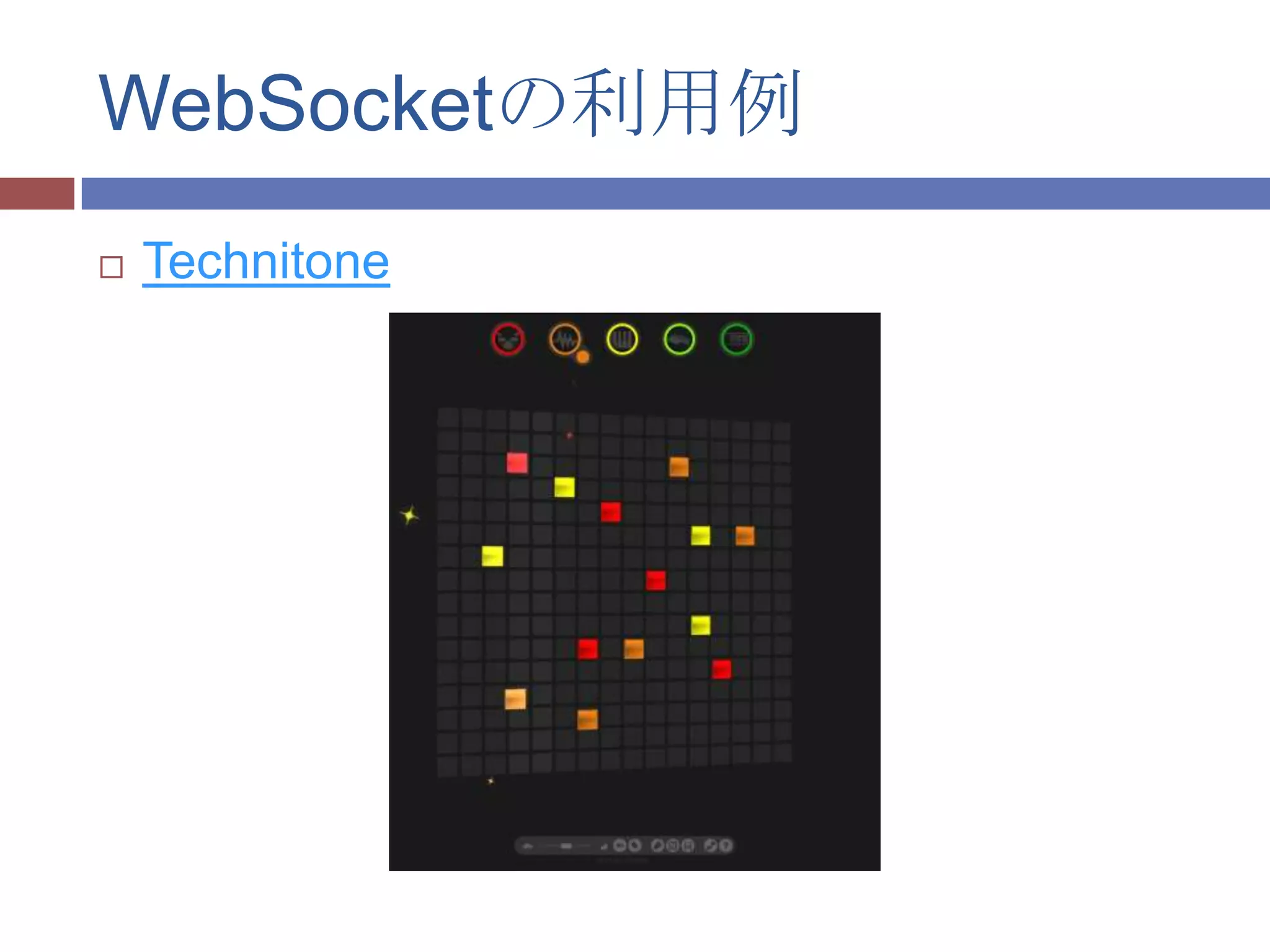WebSocketの利用例
   Technitone
 