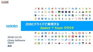 ? 2018 CData Software Japan, LLC | www.cdata.com/jp
JDBCɥ饤ФǌgF
Select * from 饦
2018/12/15
CData Software
Japan
ɣu
 