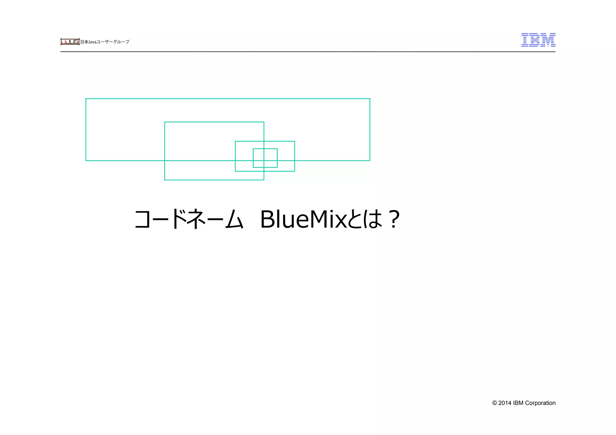 © 2014 IBM Corporation
コードネーム　BlueMixとは？　
 