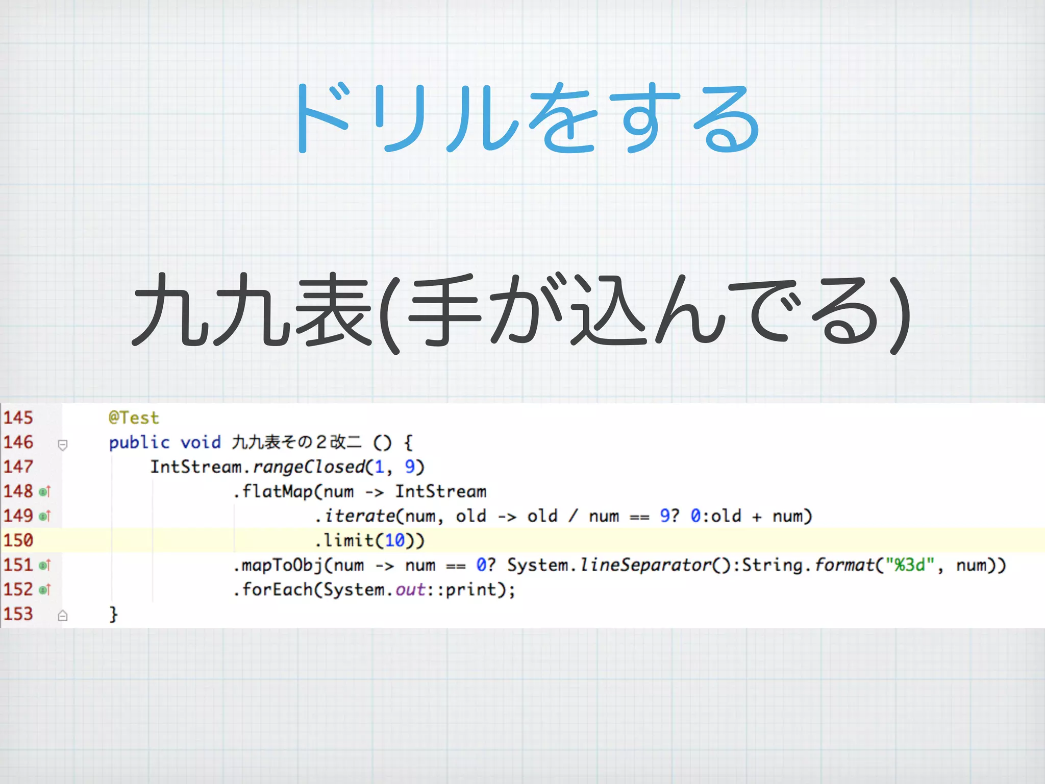 ドリルをする
九九表(手が込んでる)
 
