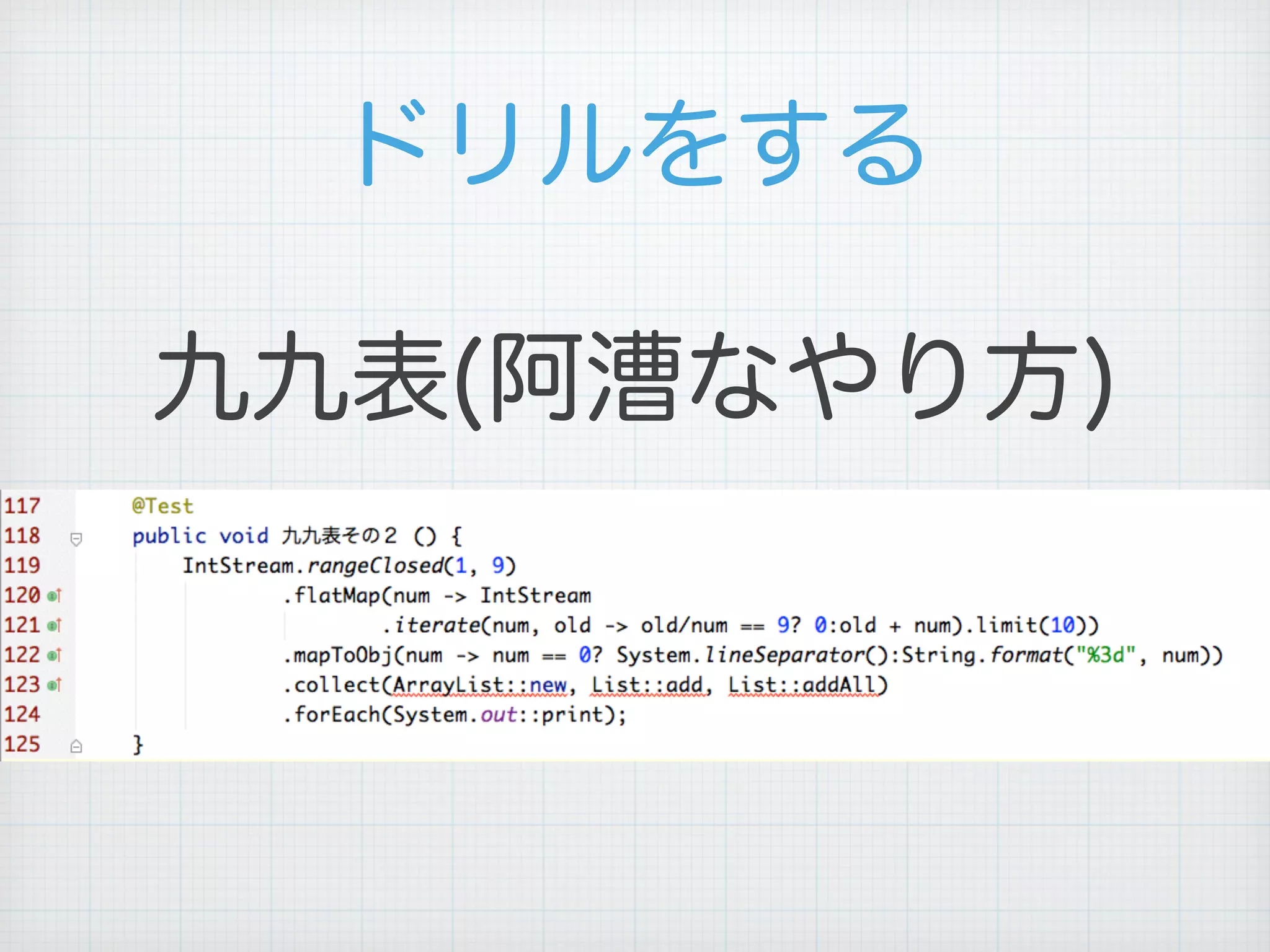 ドリルをする
九九表(阿漕なやり方)
 