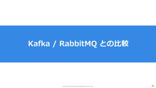 Copyright (C) 2017 Yahoo Japan Corporation. All Rights Reserved. 無断引用・転載禁止 35
Kafka / RabbitMQ との⽐較
 