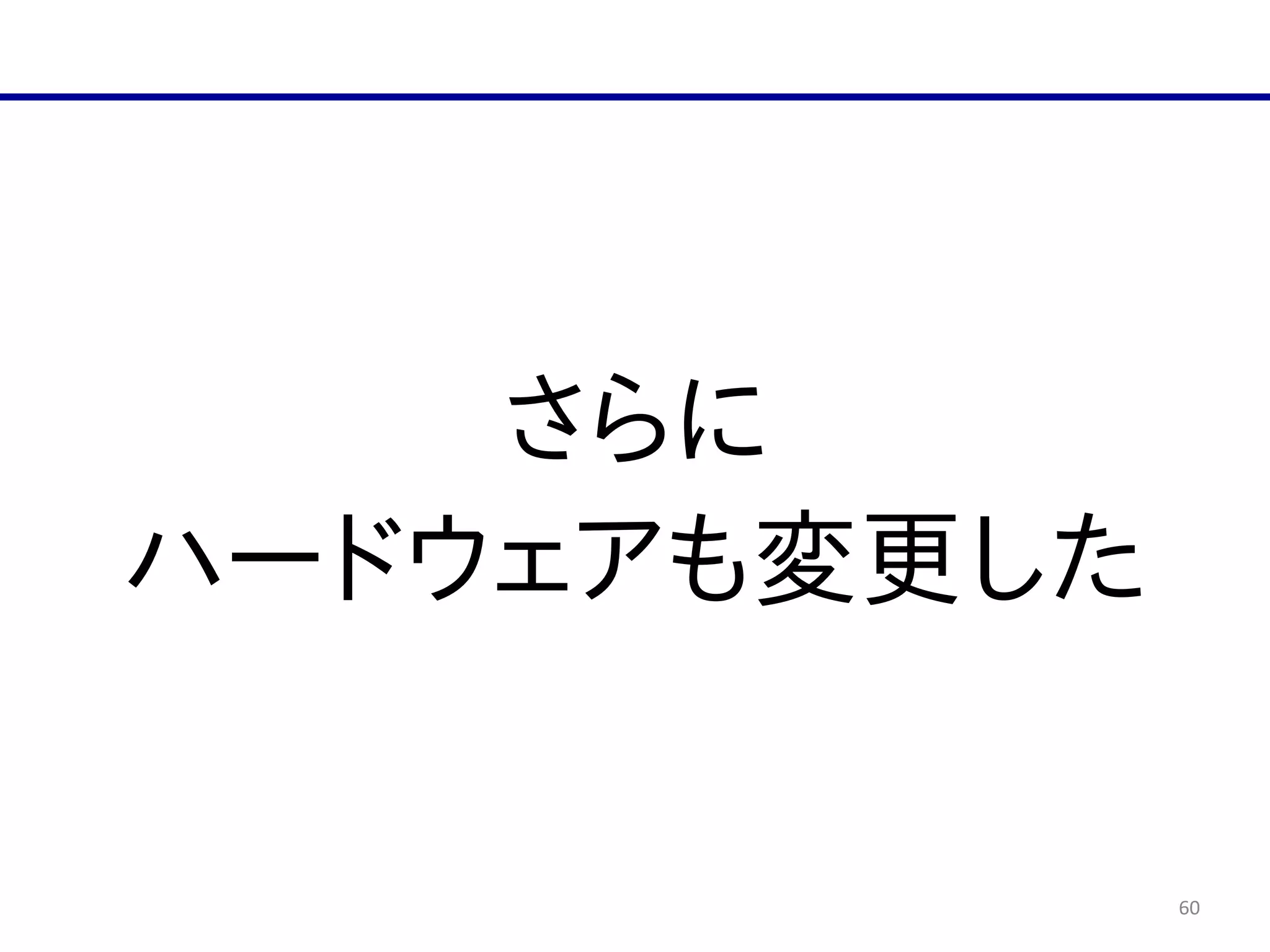 60
さらに  
ハードウェアも変更した
 