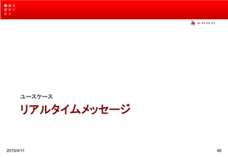 リアルタイムメッセージ
ユースケース
2015/4/11 46
 
