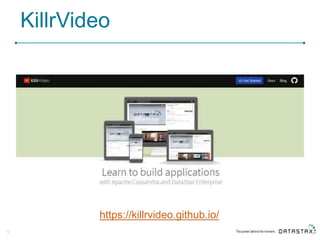 KillrVideo
10
https://killrvideo.github.io/
 