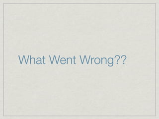 What Went Wrong??
 