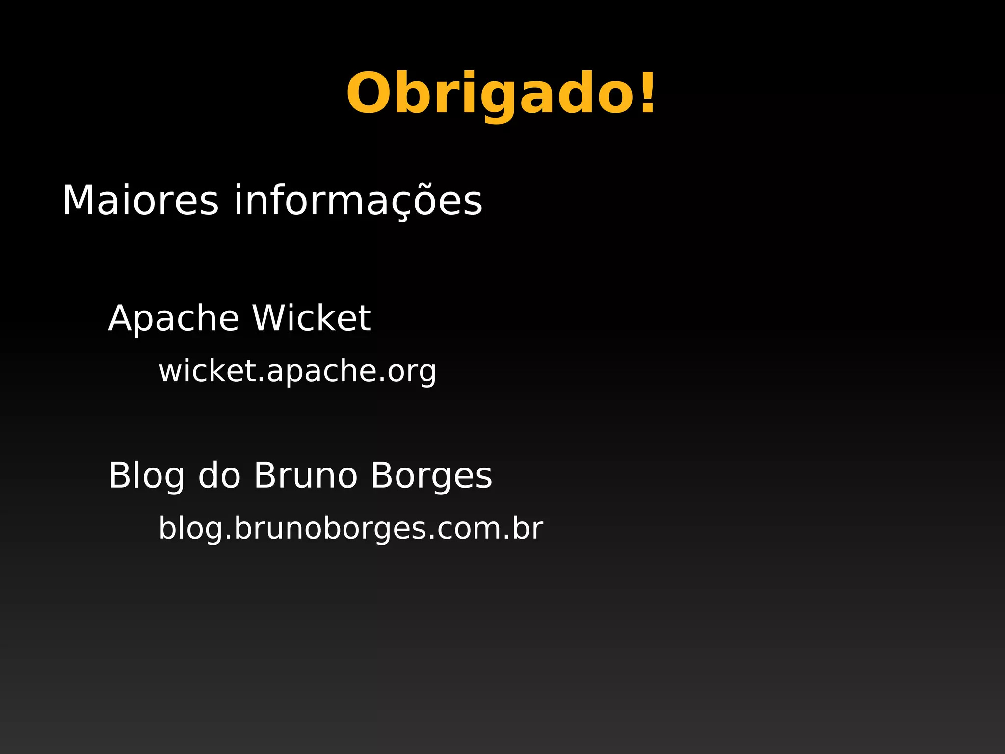 Apache Wicket @ JustJava 2008