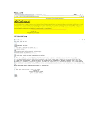 RESULTADO
PROGRAMACION
 