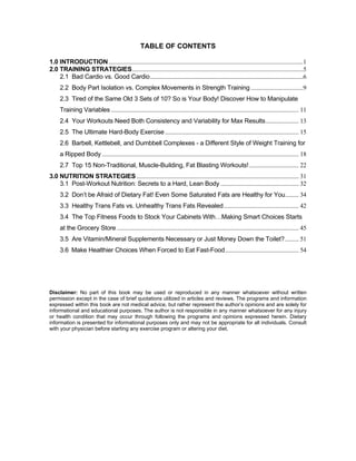 TABLE OF CONTENTS
1.0 INTRODUCTION...........................................................................................