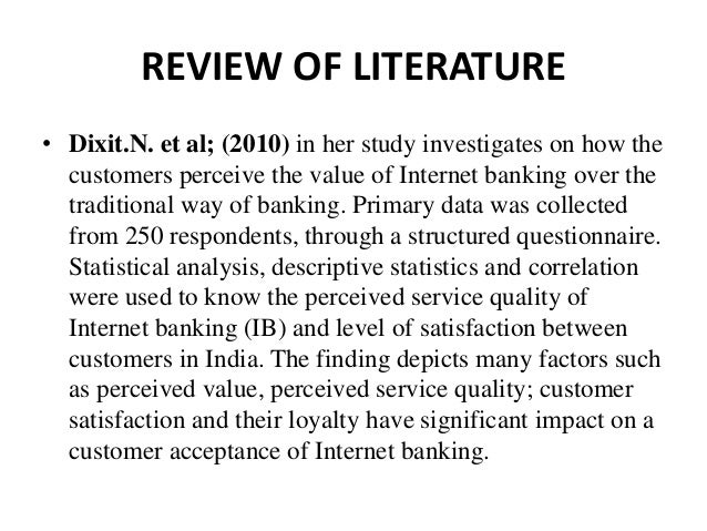 Review of literature on customer satisfaction in banking sector