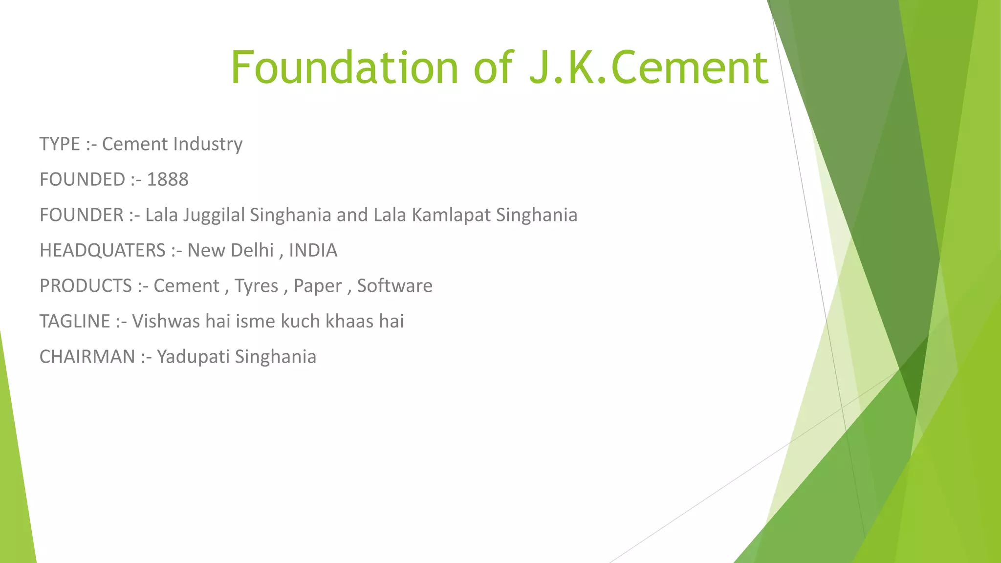 Jk cement | PPTX