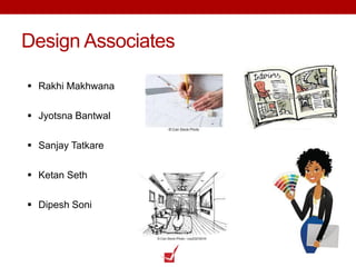 Design Associates
 Rakhi Makhwana
 Jyotsna Bantwal
 Sanjay Tatkare
 Ketan Seth
 Dipesh Soni
 