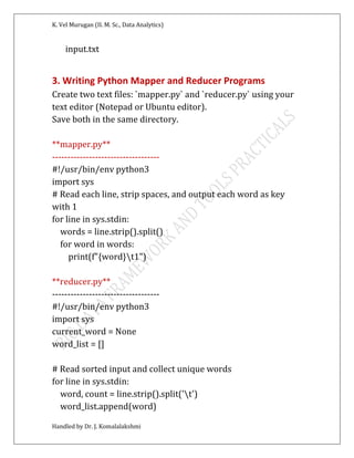 big data anlaytics framework and tools lab activity october 2025 | PDF