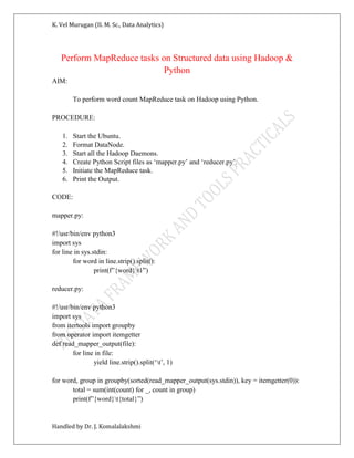 big data anlaytics framework and tools lab activity october 2025 | PDF
