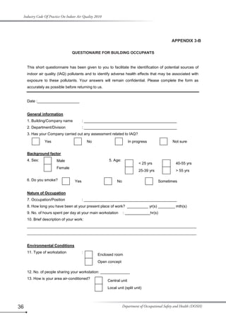 Indoor Air Quality Code of Practice | PDF