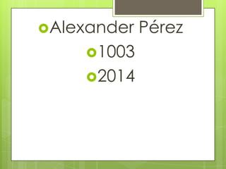 Alexander Pérez
1003
2014
 