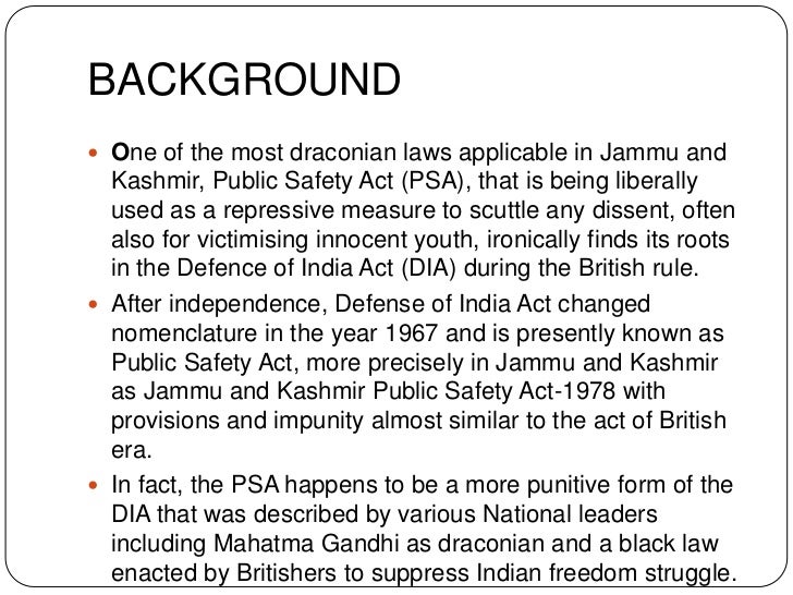 J&k public safety act 1978