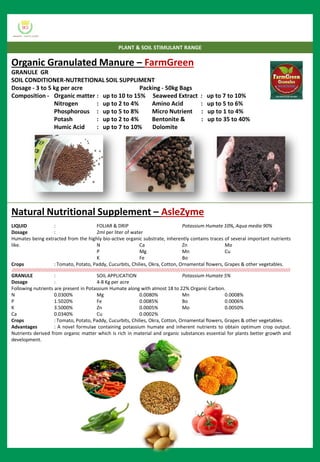 JKS Organic Fertilizers Product Brochure | PDF