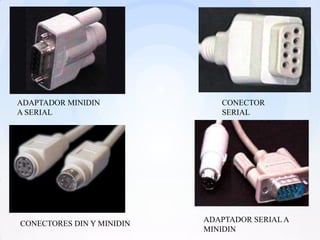 ADAPTADOR MINIDIN             CONECTOR
A SERIAL                      SERIAL




CONECTORES DIN Y MINIDIN   ADAPTADOR SERIAL A
                           MINIDIN
 