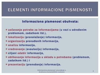 Informaciona pismenost i prevođenje u 
društveno-humanističkim naukama 
8 
 