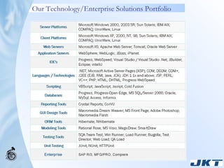 Our Technology/Enterprise Solutions Portfolio 
