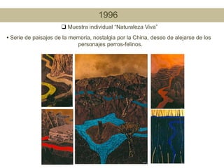 1988  Gran Premio Beijing International Ink And WashPaitingExhibition 88.               Beijing, RP China.1989  Muestra Individual Sala de Exposiciones de la Embajada de Mexico en                Beijing, RP China.               Segundo Premio Concurso Internacional de Pintura y Caligrafía China               Copa Peonía.  Shandong, RP China.1990  Muestra Individual en la Sala de Exposiciones de la Embajada Argentina                en Beijing, RP China.1991 Muestra Individual Galería de Arte Thaddaeus.  Lima, Perú.1994Muestra Individual  “Pinturas” Sala Miró Quesada Garland.  Lima,  Perú1996Muestra individual “Naturaleza Viva”