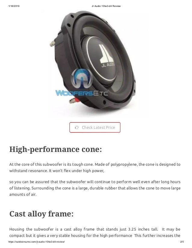 Jl Audio 10tw3 D4 Review Jl Audio 10tw3 D4 Review