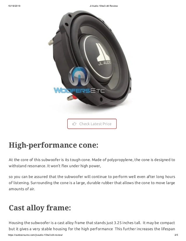 Jl Shallow Mount Jl Slim 10tw3 D4 Review Jl Shallow Mount Jl Slim 10tw3 D4 Review