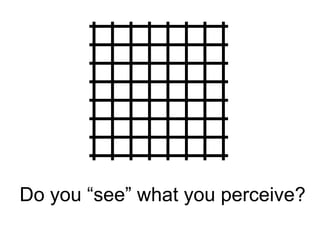 Do you “see” what you perceive?
 