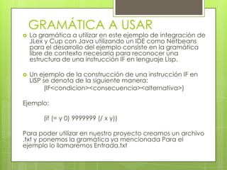 Jlex y cup en java | PPTX